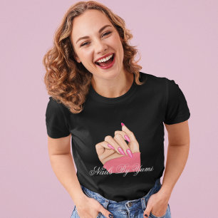 Elegant Hot Pink Nail Professioneel Uniform Tri-Blend Shirt