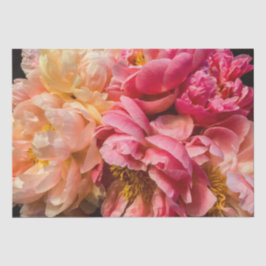 Elegant Hot Pink & Peach Peonies Tissuepapier