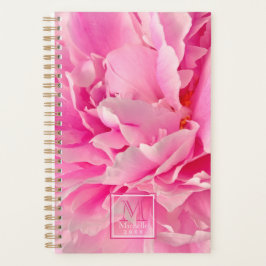 Elegant Hot Pink Peonies - Monogrammen Planner