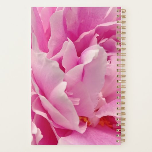 Elegant Hot Pink Peonies - Monogrammen Planner (Achterkant)