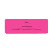 Elegant Hot Pink Return Address Labels met Bak (Voorkant)