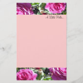 Elegant Hot Pink Rozen Briefpapier (Voorkant)