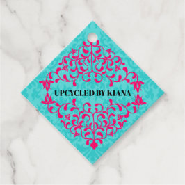 Elegant Hot Pink Swirls Flourish Hang Favor Tags Bedankjes Labels