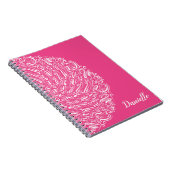 Elegant Hot Pink Swirls Mandala Art Calligrafie Notitieboek (Rechterzijde)