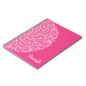 Elegant Hot Pink Swirls Mandala Art Calligrafie Notitieboek (Linkerzijde)