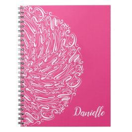 Elegant Hot Pink Swirls Mandala Art Calligrafie Notitieboek