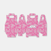 Elegant  hot pink toile de jouy monogram bedankdoosjes (Uitgevouwen)