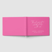 Elegant Hot Pink Trendy Script Custom Dank u Gastenboek (Volledig)