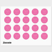 Elegant Hot Pink Trendy Script Custom Dank u Ronde Sticker (Vel)