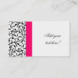 Elegant Hot Pink Visitekaartje Modern Damask