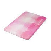 Elegant Hot Pink Waterverf Splash gepersonaliseerd Badmat (Gekanteld)