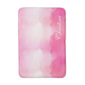 Elegant Hot Pink Waterverf Splash gepersonaliseerd Badmat (Voorkant Verticaal)