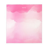Elegant Hot Pink Waterverf Splash gepersonaliseerd Notitieblok (Voorkant)