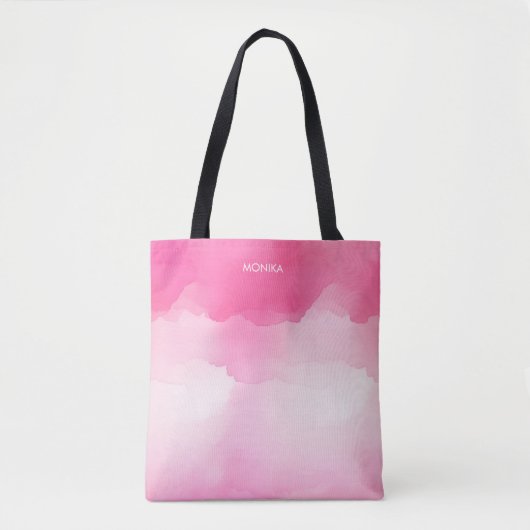 Elegant Hot Pink Waterverf Splash gepersonaliseerd Tote Bag (Voorkant)