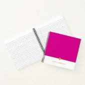 Elegant Hot Pink White Gold, speciaal gepersonalis Notitieboek (Binnen)