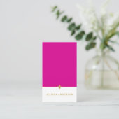 Elegant Hot Pink White Gold Visitekaartje (Staand voorkant)