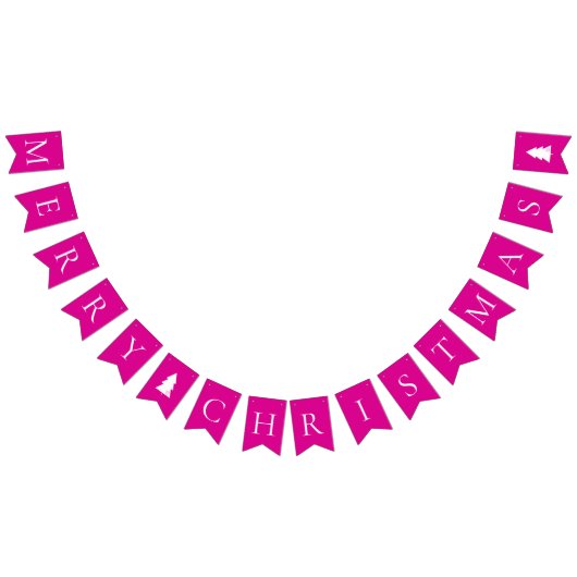 Elegant Hot Pink White kerst Vlaggetjes (Alle)