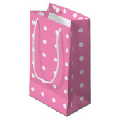 Elegant Hot Pink White Polka Dots Pattern for her Klein Cadeauzakje (Voorkant Gekanteld)