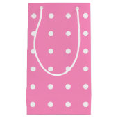 Elegant Hot Pink White Polka Dots Pattern for her Klein Cadeauzakje (Voorkant)