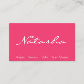 Elegant Hot Pink White Script Font Visitekaartje (Voorkant)