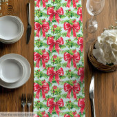 Elegant hot red pink preppy Christmas table runner Medium Tafelloper