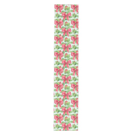 Elegant hot red pink preppy Christmas table runner Medium Tafelloper (Voorkant)