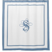 Elegant Hotel Chic Stijlvol Monogram Douchegordijn (Voorkant)