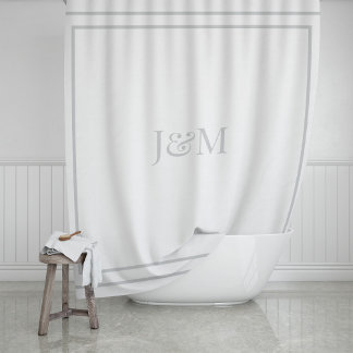 Elegant Hotel Chic Stylish Monogram Ampersand Douchegordijn