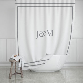 Elegant Hotel Chic Stylish Monogram Ampersand Douchegordijn