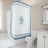 Elegant Hotel Chic Stylish Monogram Douchegordijn (In situ)