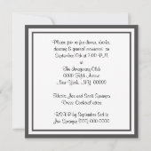 Elegant Houndstooth Black White Gold Party Invite Kaart (Achterkant)