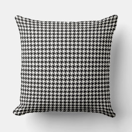 Elegant Houndstooth Zwart & Wit Sierkussen