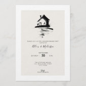 Elegant Housewarming Invitation - Hand Drawn House Kaart (Voorkant)