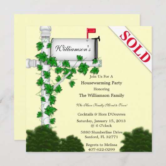 Elegant Housewarming Invitation Kaart (Voorkant / Achterkant)