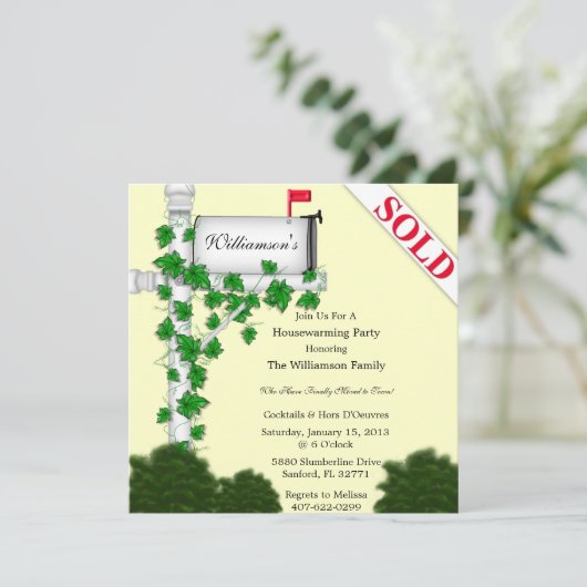 Elegant Housewarming Invitation Kaart (Staand voorkant)