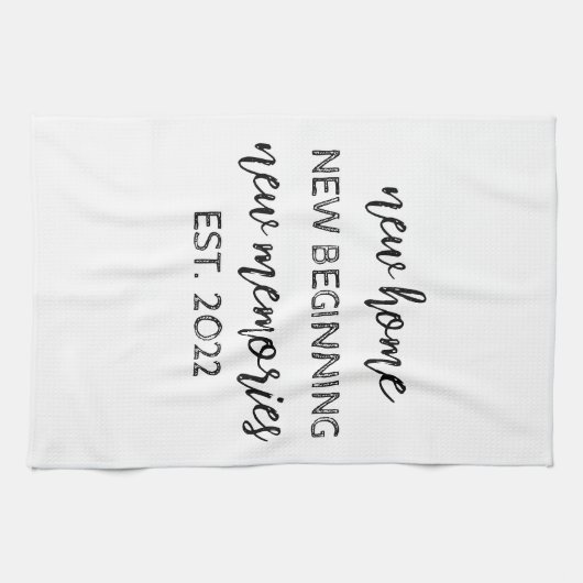 Elegant Housewarming New Home Gift Tea Towel Theedoek (Horizontaal)