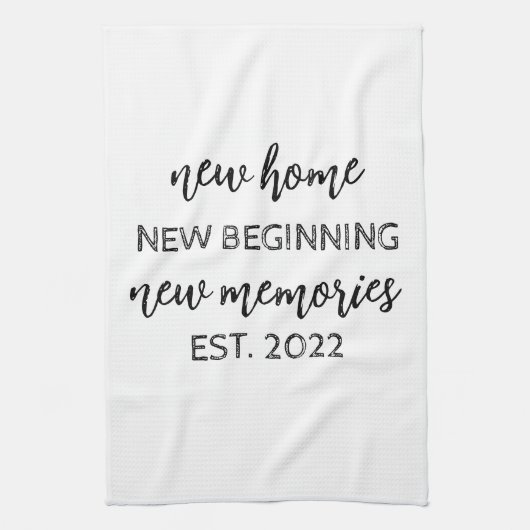 Elegant Housewarming New Home Gift Tea Towel Theedoek (Verticaal)