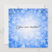 Elegant Housewarming Party Blue Winter Bokeh Kaart (Achterkant)