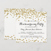Elegant Housewarming Party Gold Glitter Confetti Kaart (Voorkant / Achterkant)