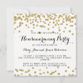 Elegant Housewarming Party Gold Glitter Confetti Kaart (Voorkant)