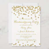 Elegant Housewarming Party Gold Glitter Confetti Kaart (Voorkant)