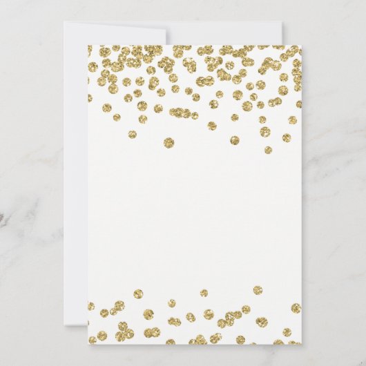 Elegant Housewarming Party Gold Glitter Confetti Kaart (Achterkant)