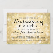 Elegant Housewarming Party Gold Winter Wonderland Kaart (Voorkant)