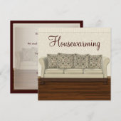 Elegant Housewarming Party Neutral Lounge Kaart (Voorkant / Achterkant)