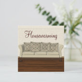 Elegant Housewarming Party Neutral Lounge Kaart (Staand voorkant)