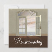 Elegant Housewarming Party Neutrale Ocean Uitzicht Kaart (Voorkant)