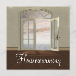 Elegant Housewarming Party Neutrale Ocean Uitzicht Kaart