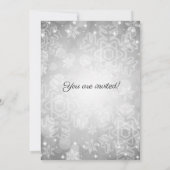 Elegant Housewarming Party Silver Winter Bokeh Kaart (Achterkant)