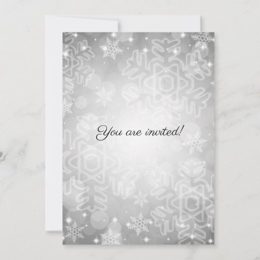 Elegant Housewarming Party Silver Winter Bokeh Kaart (Achterkant)