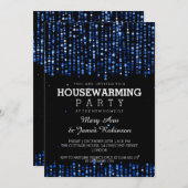 Elegant Housewarming Party Star Confetti Blue Kaart (Voorkant / Achterkant)